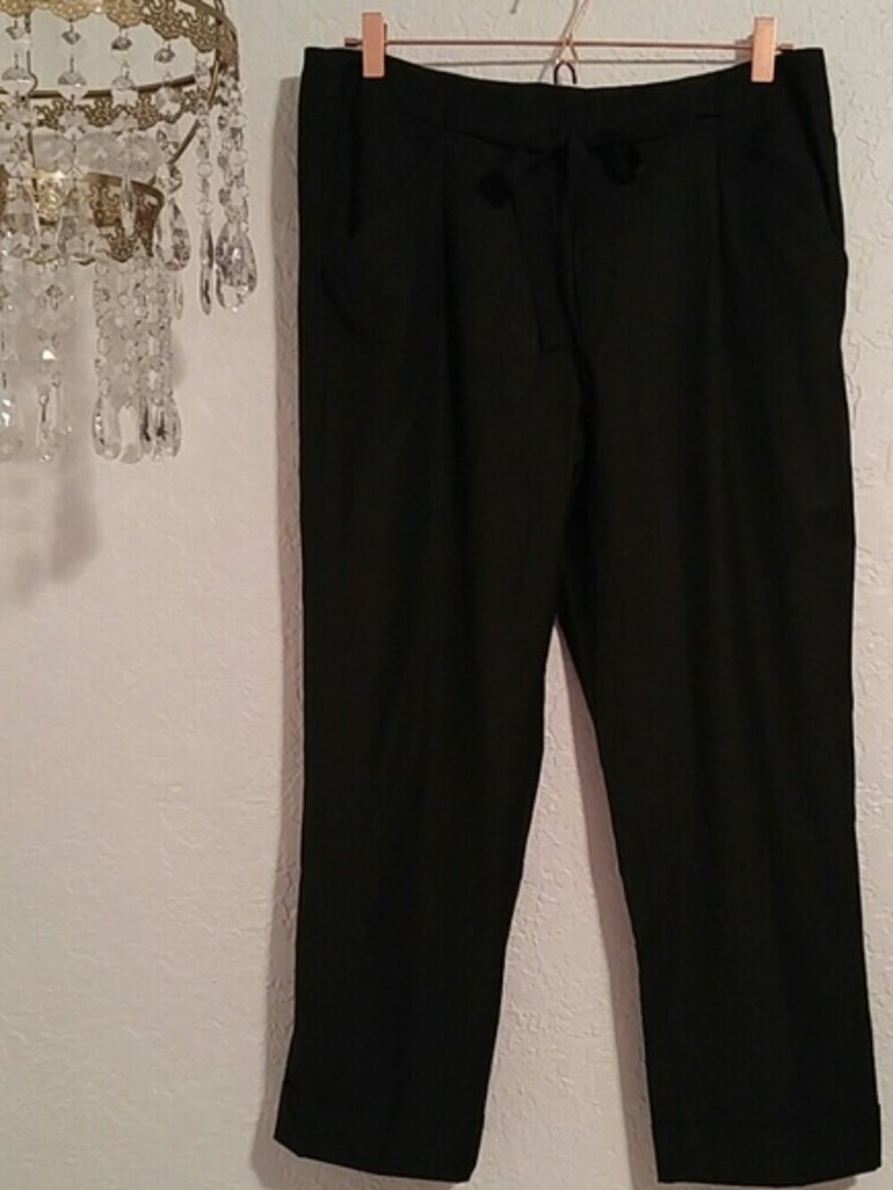 LOFT Ann Taylor SZ 8 Cropped Rayon Polyester Spandex Blend Cuffed Pants
